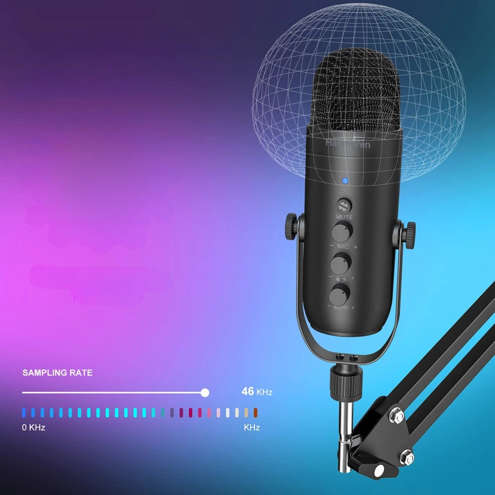 Haomuren Micro USB Avec Bras Articulé | Kit Studio Podcast, Streaming, PC