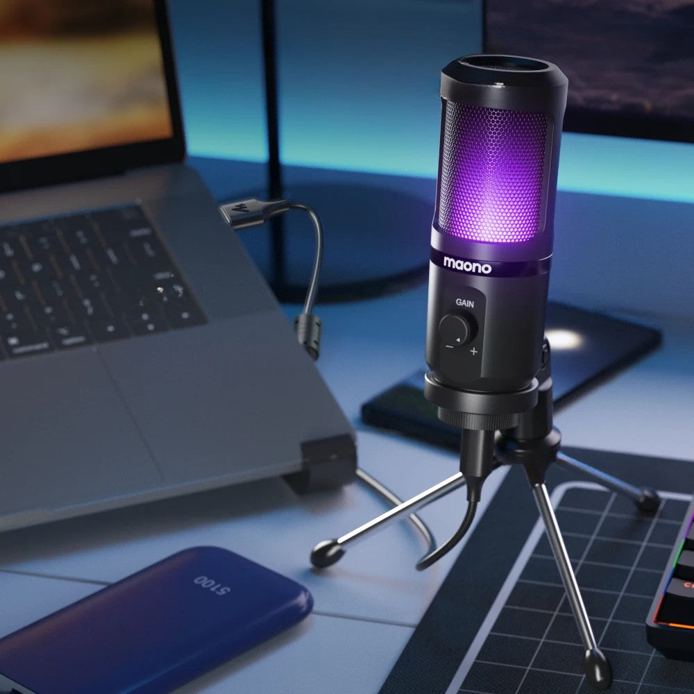 MAONO Micro Gaming Filaire | Enregistrement, Podcast, RGB, PM461TR