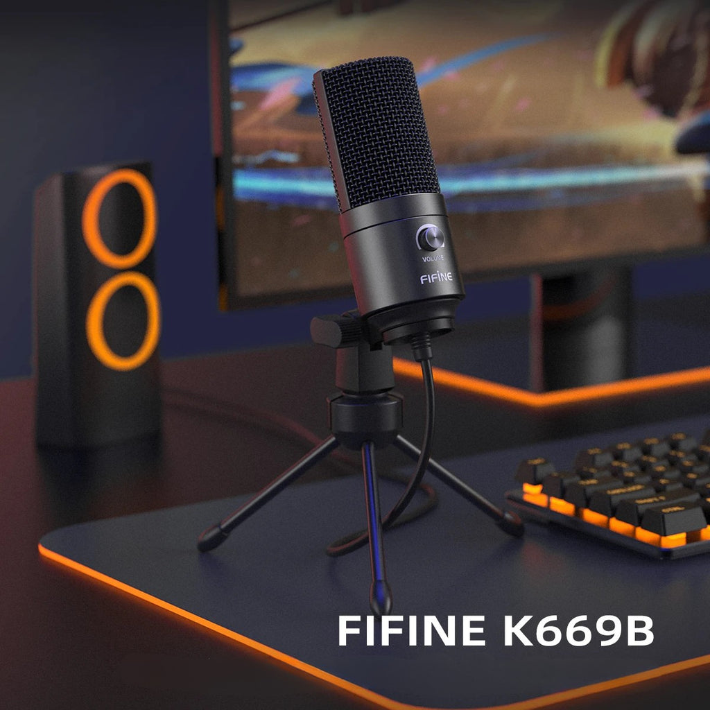 FIFINE K669 Microphone À Condensateur Avec Bouton De Gain | Enregistrement Studio Maison, Podcast, Voice-Over