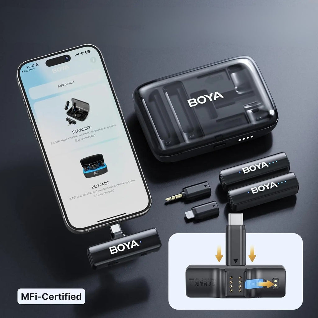 BOYA BOYALINK 2 Micro-Cravate Sans Fil | Pour Iphone, Android, Caméras & YouTube