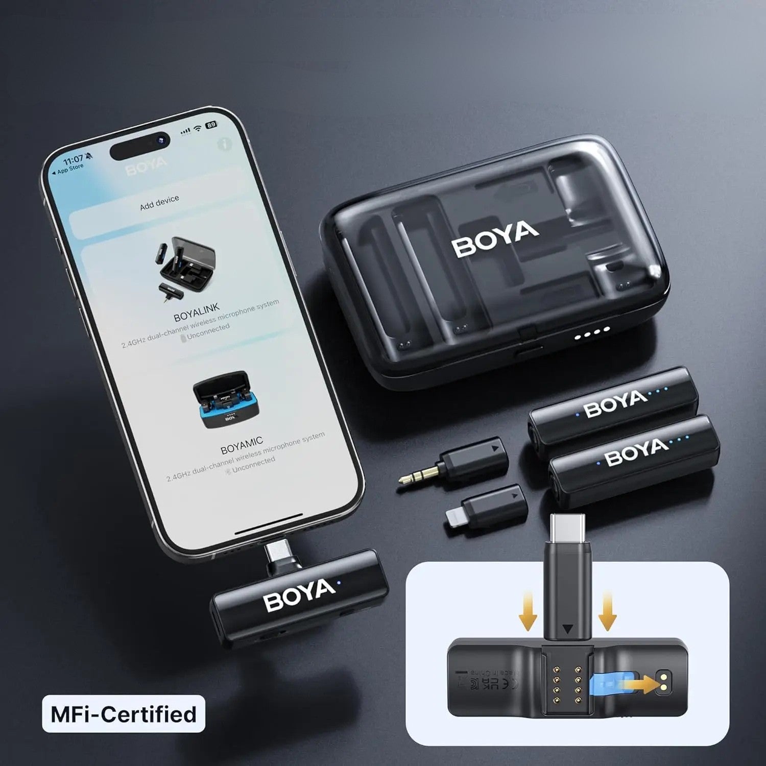 BOYA BOYALINK 2 Micro-Cravate Sans Fil | Pour Iphone, Android, Caméras & YouTube