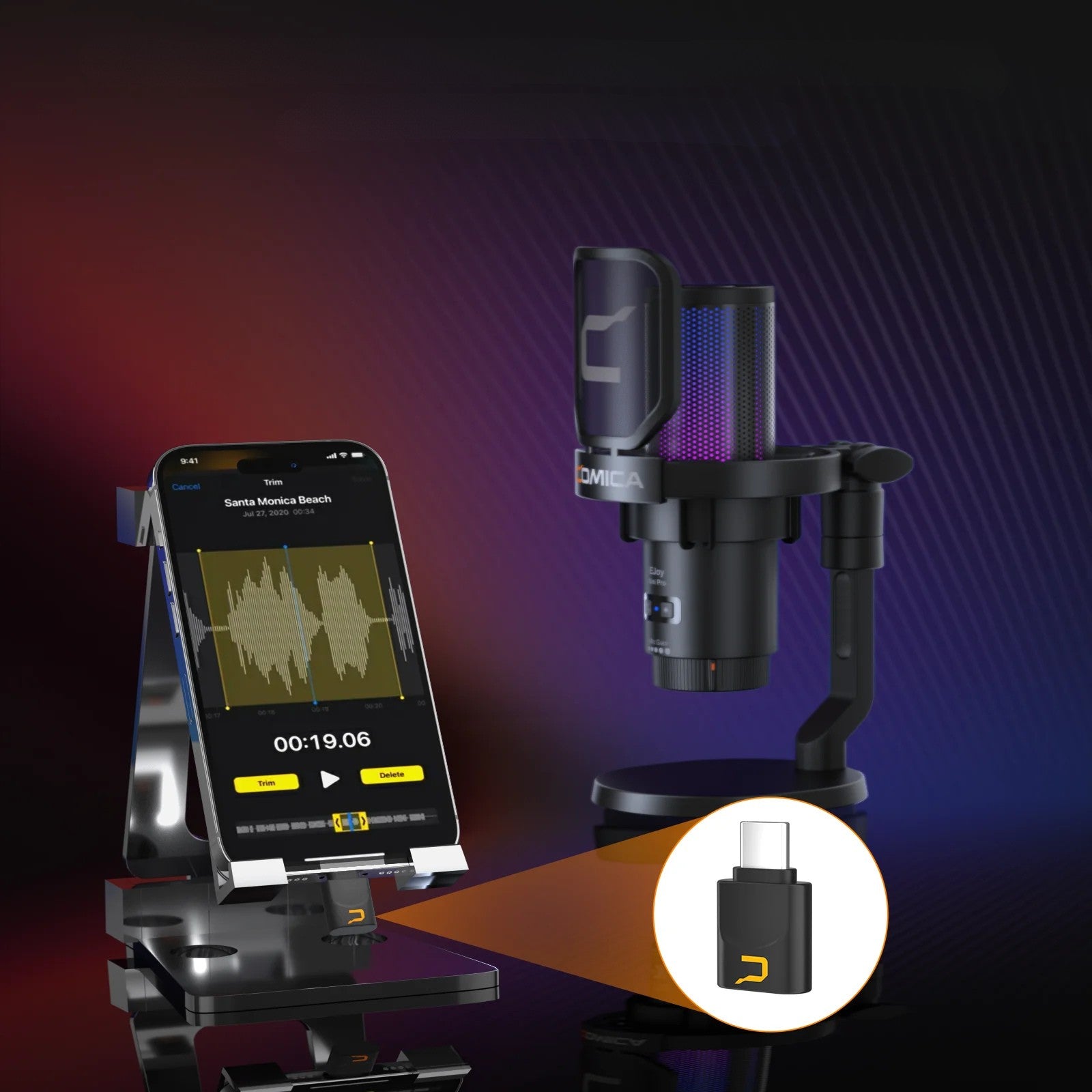 Comica Microphone Filaire USB | PC, RGB, Gaming