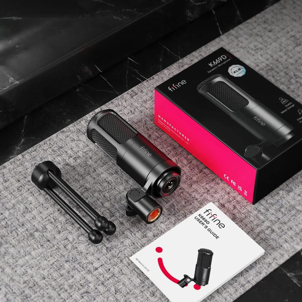 FIFINE K669D Micro Statique XLR | Studio, Voix Off, Pro