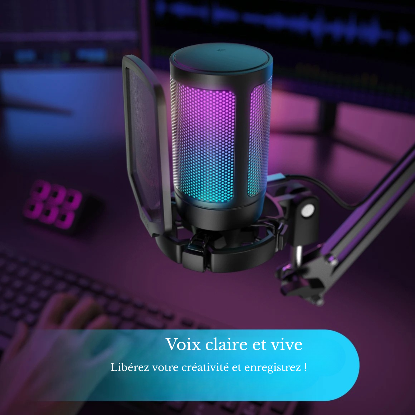 FIFINE Micro Gaming Sur Pied | USB, PC/Mac