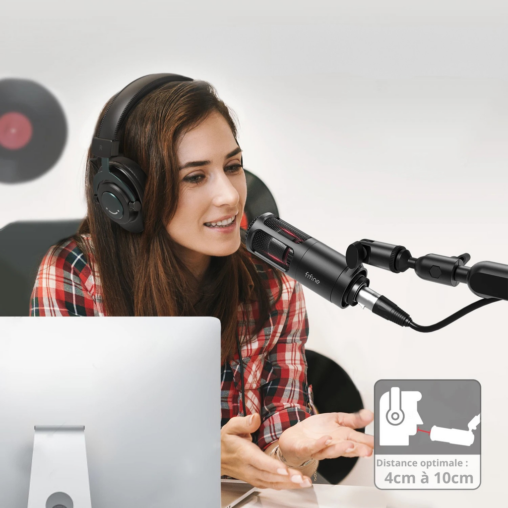 FIFINE K669D Micro Statique XLR | Studio, Voix Off, Pro