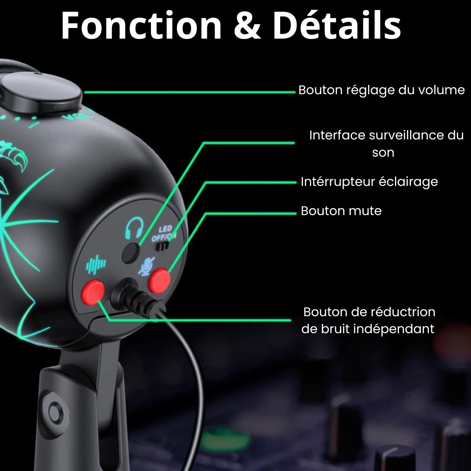 Basix Micro USB Gaming | Streaming, Podcast, PC, PS4/PS5, Mute