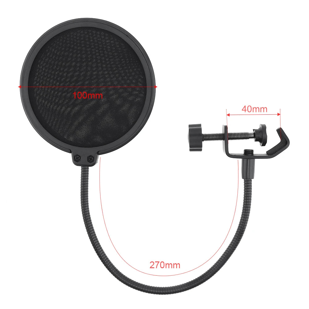 Filtre Anti-Pop Micro Studio | Double Couche Flexible Pour Enregistrement