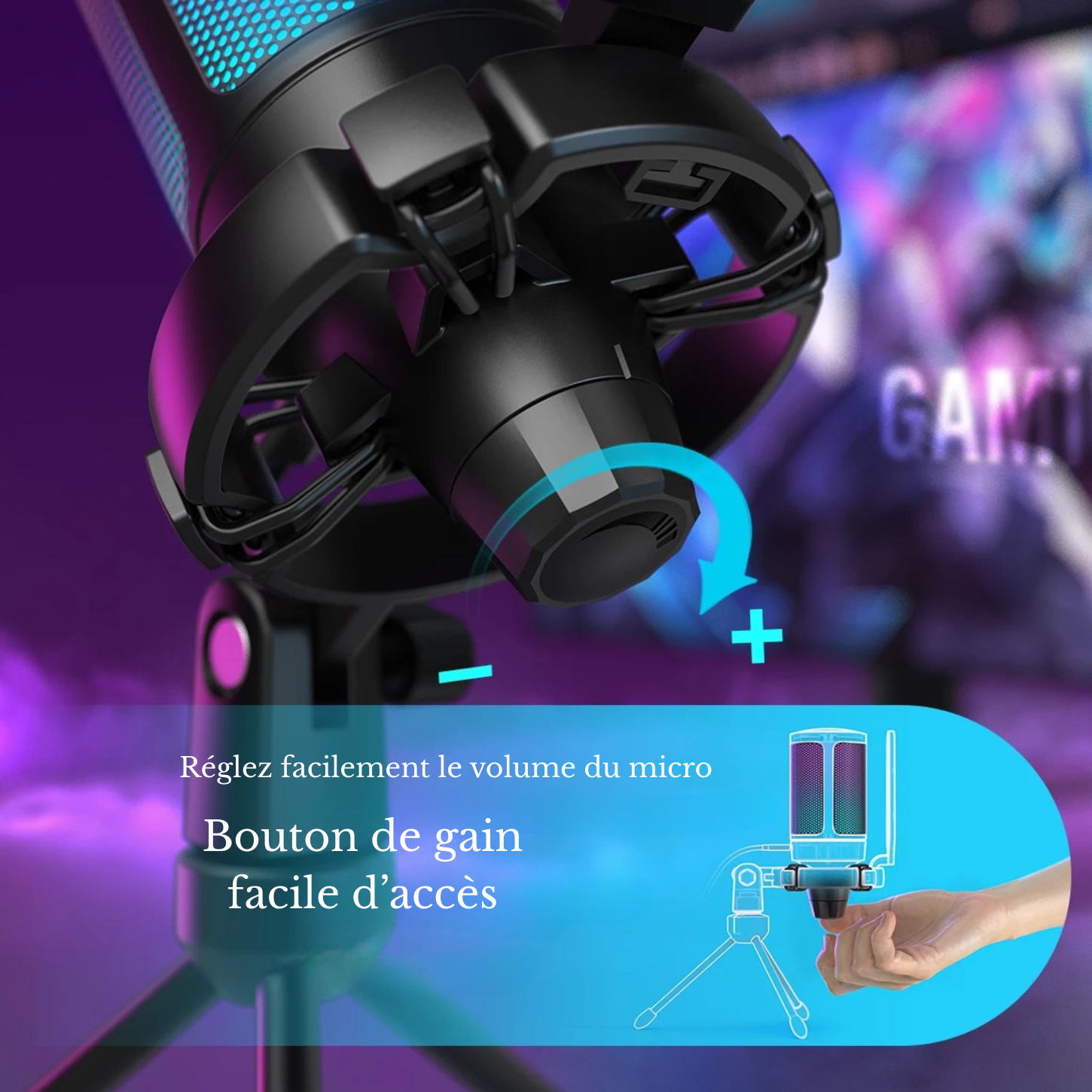 FIFINE Micro Gaming Sur Pied | USB, PC/Mac