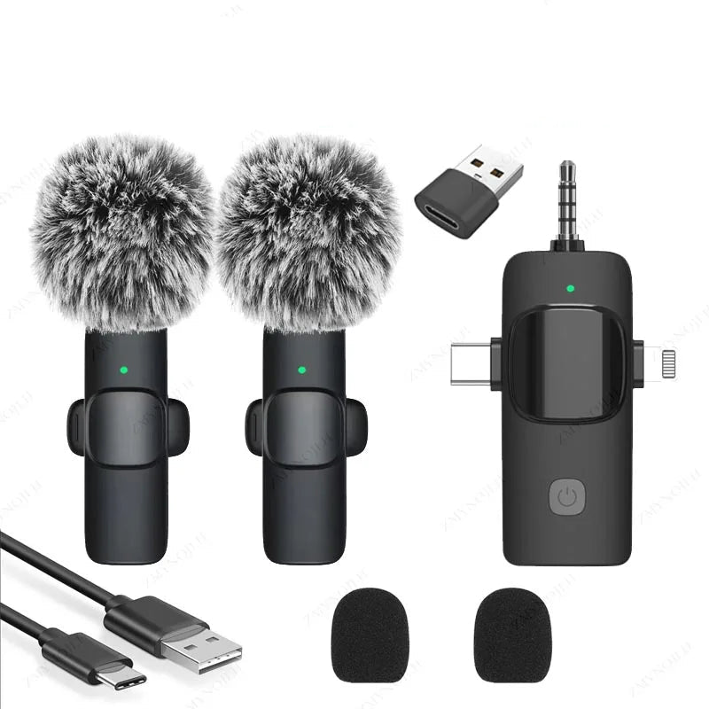 Micro Cravate Professionnel 4-en-1 | Sans Fil, iPhone, Android, 3.5mm