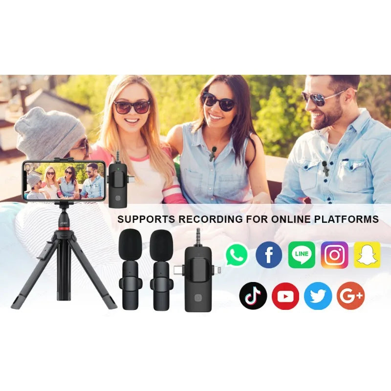 Micro Cravate Professionnel 4-en-1 | Sans Fil, iPhone, Android, 3.5mm