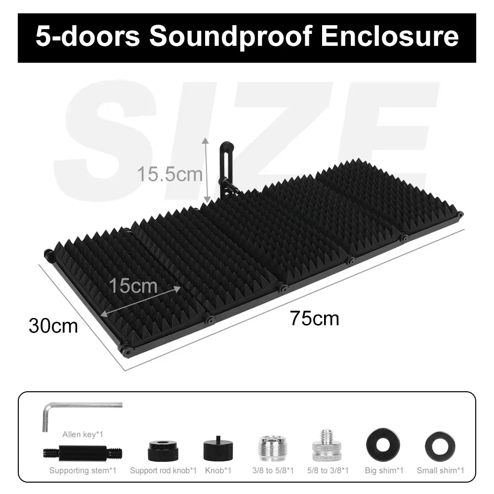 Bouclier Isolation Anti-Bruit Micro Studio | 3/5 Volets Pliable