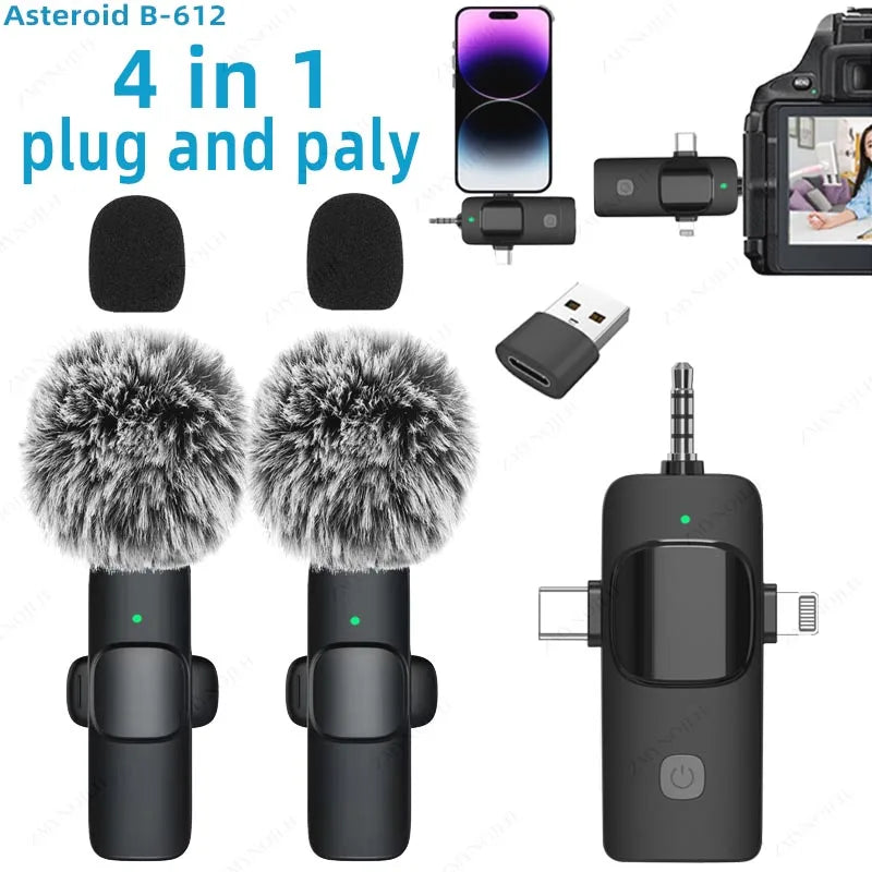 Micro Cravate Professionnel 4-en-1 | Sans Fil, iPhone, Android, 3.5mm
