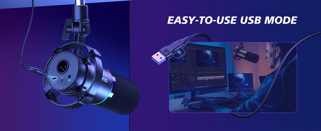 Maono PD200XS Micro Professionnel | XLR/USB, Gain, Podcast Pro