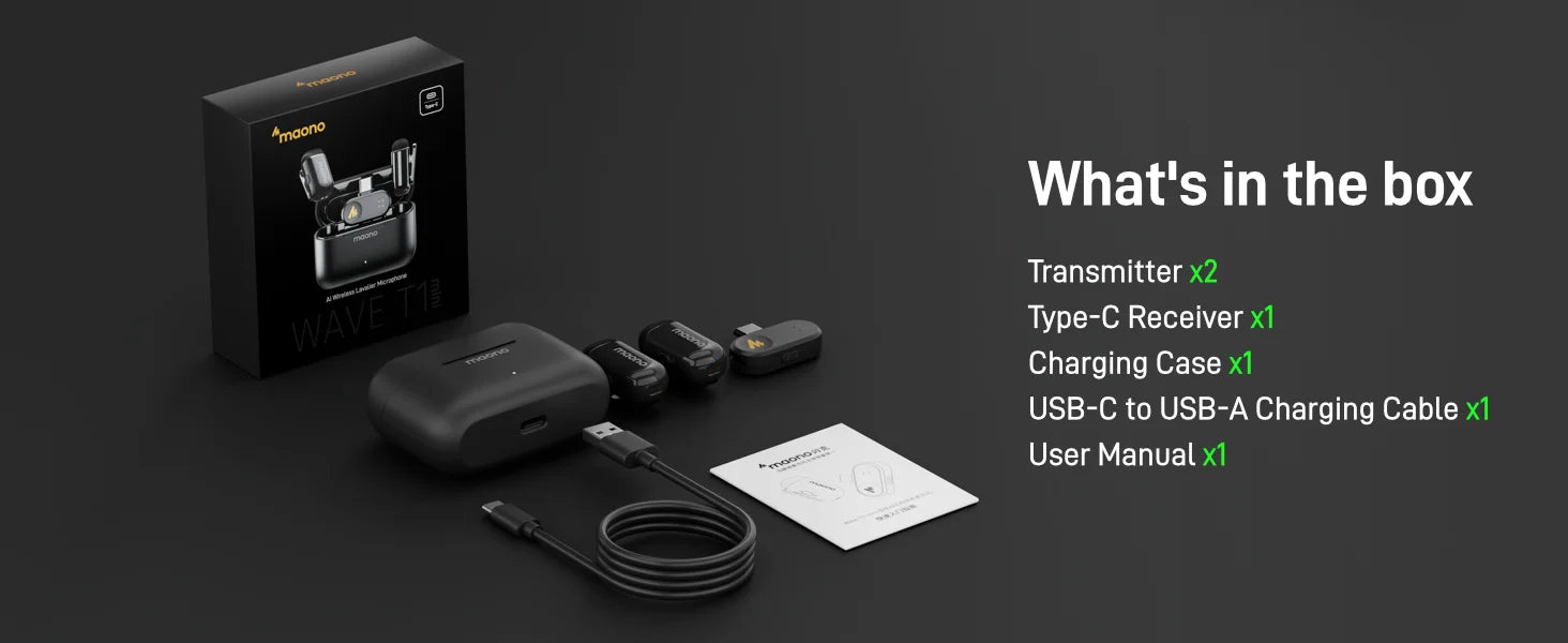 Micro-Cravate Sans Fil MAONO T1mini | iPhone/Android & Audio Pro