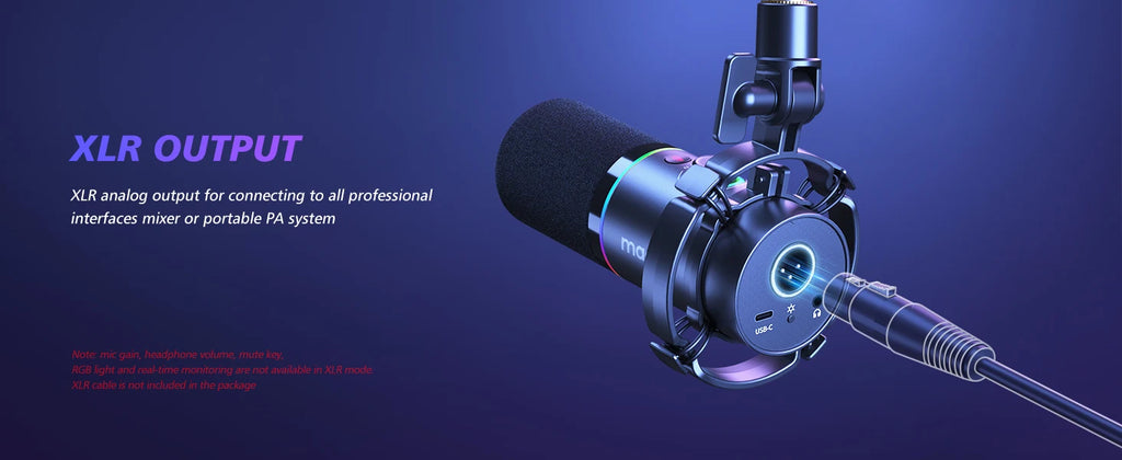 Maono PD200XS Micro Professionnel | XLR/USB, Gain, Podcast Pro