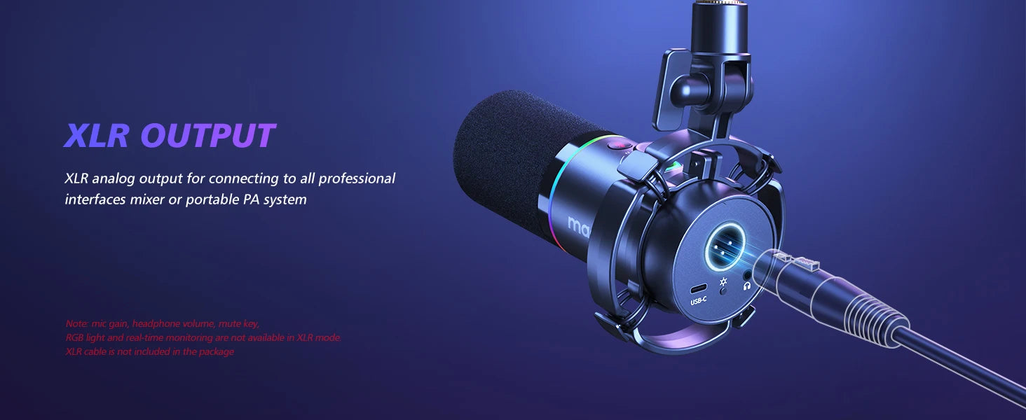 Maono PD200XS Micro Professionnel | XLR/USB, Gain, Podcast Pro