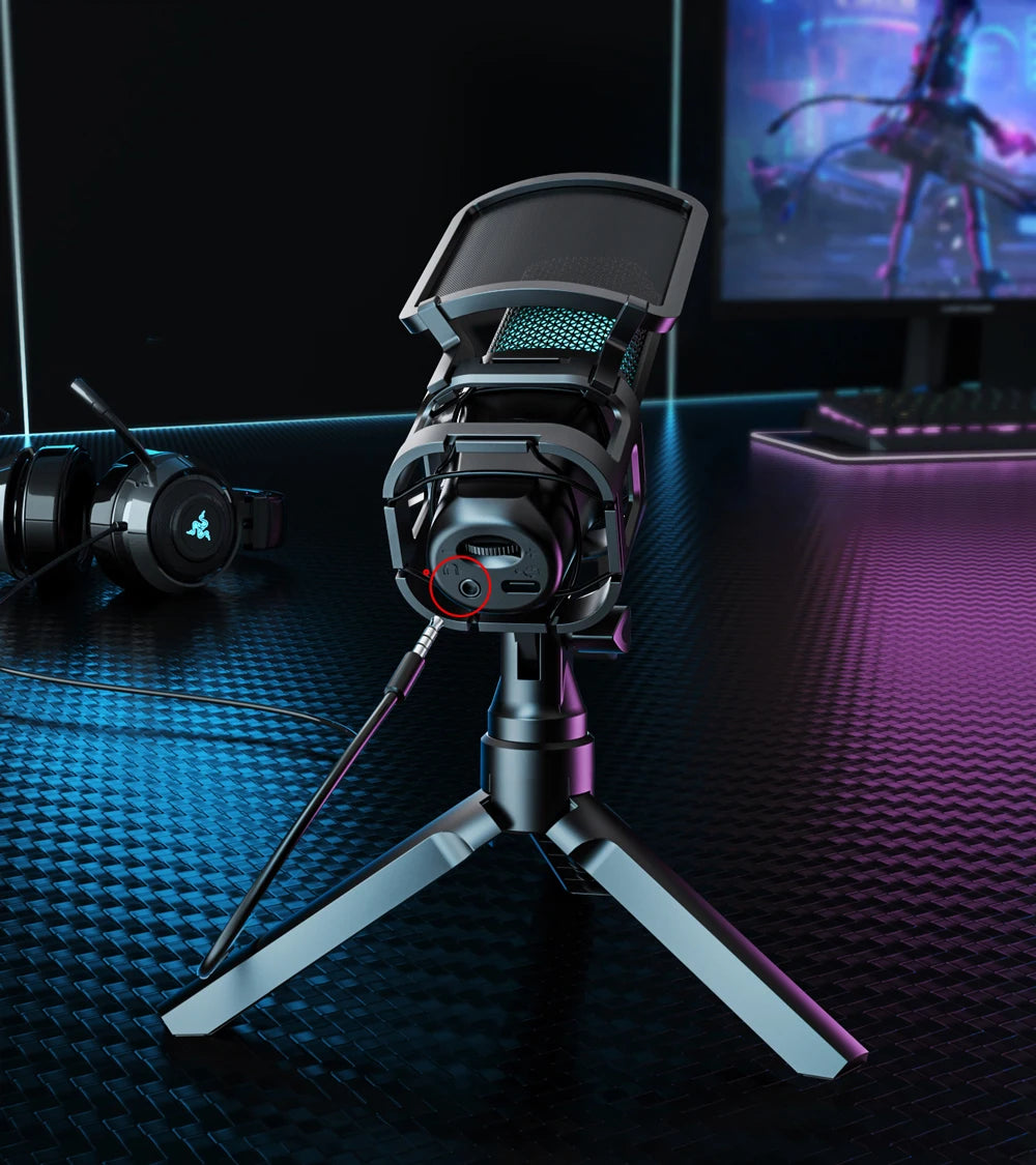 Zealsound Micro Gaming Avec Bras | RGB, Gaming Et Streaming