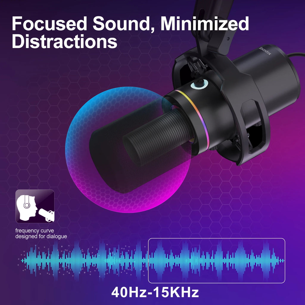 Micro Gamer MAONO | RGB, XLR/USB, Mute, Enregistrement Studio