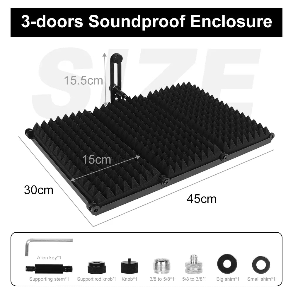 Bouclier Isolation Anti-Bruit Micro Studio | 3/5 Volets Pliable