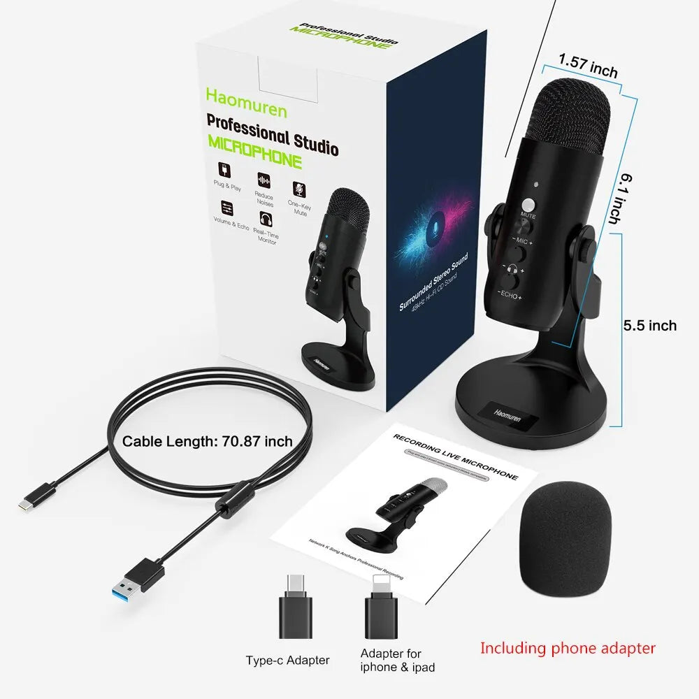 Haomuren Micro Pour ASMR, | USB, PC/Mac