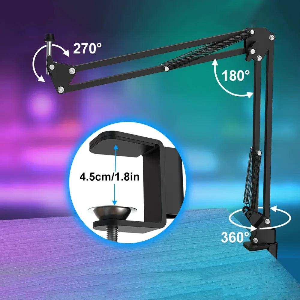 Haomuren Micro USB Avec Bras Articulé | Kit Studio Podcast, Streaming, PC
