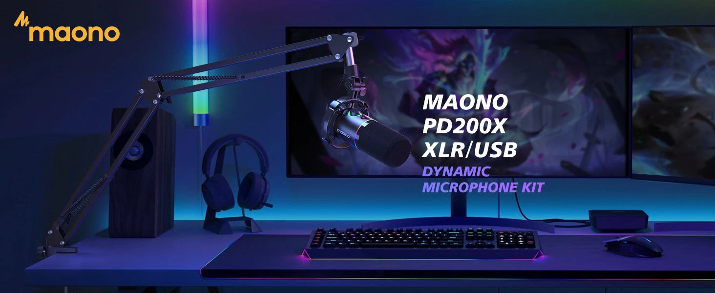 Maono PD200XS Micro Professionnel | XLR/USB, Gain, Podcast Pro