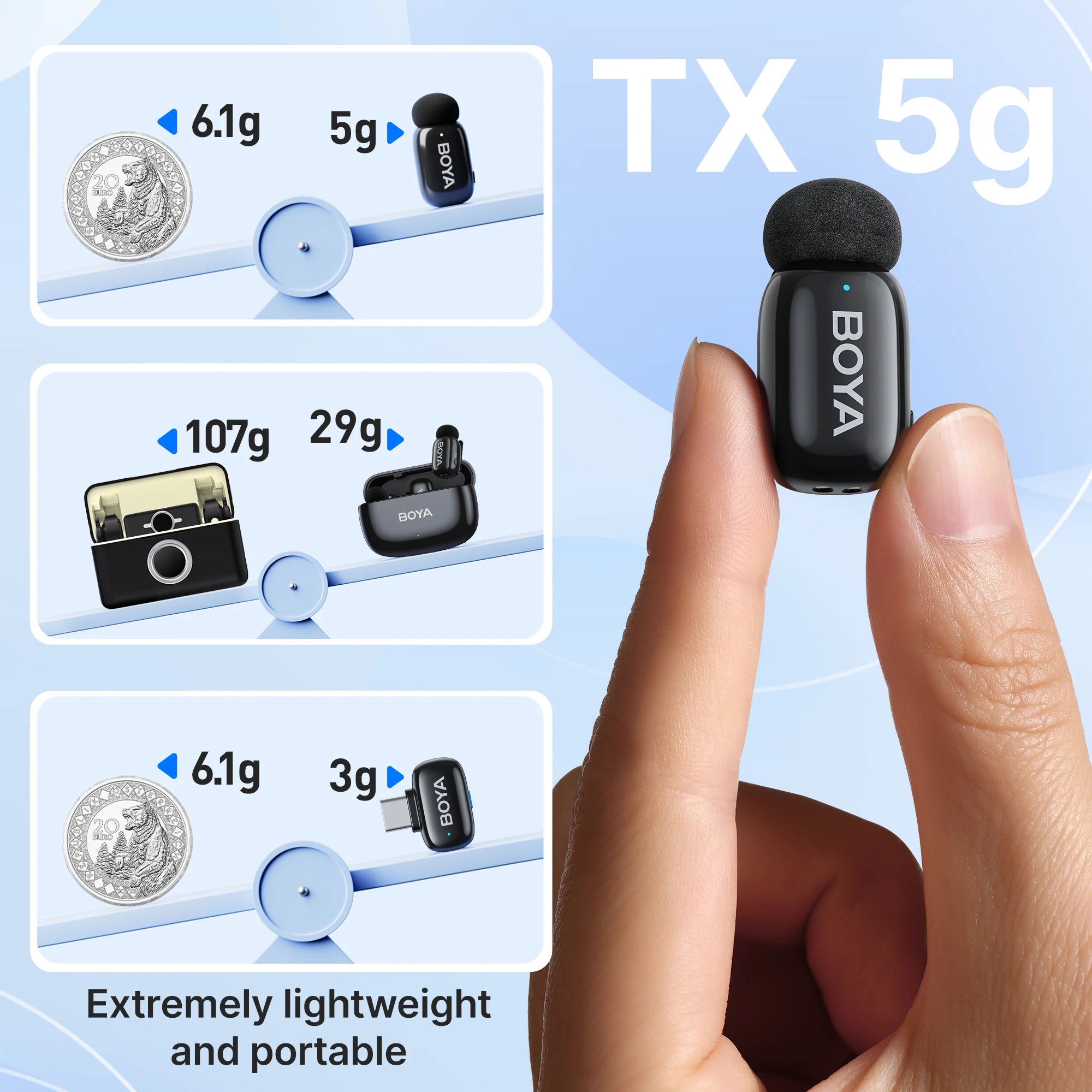 BOYA Micro Cravate Professionnel | iPhone 15/16, Réduction Bruit, sans fil
