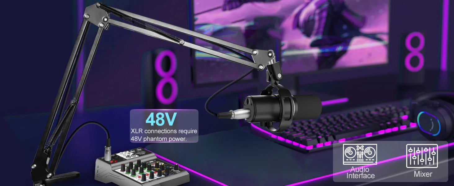 Micro Gamer MAONO | RGB, XLR/USB, Mute, Enregistrement Studio