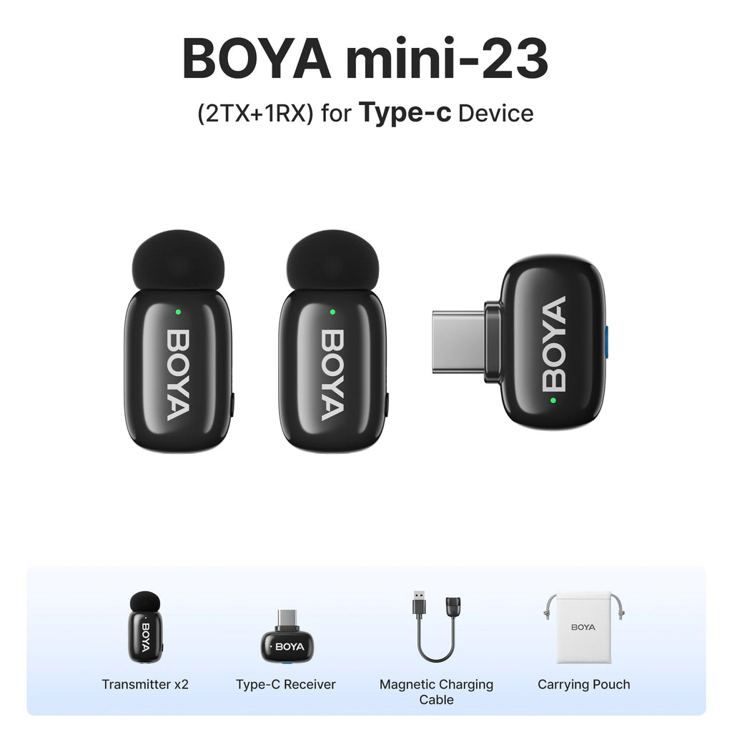BOYA Micro Cravate Professionnel | iPhone 15/16, Réduction Bruit, sans fil