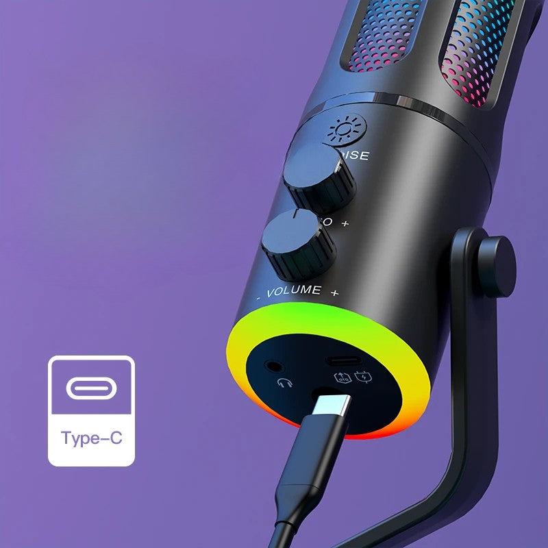Micro Gaming Sur Pied USB RGB – Pour PC, Streaming, Podcast Et Live