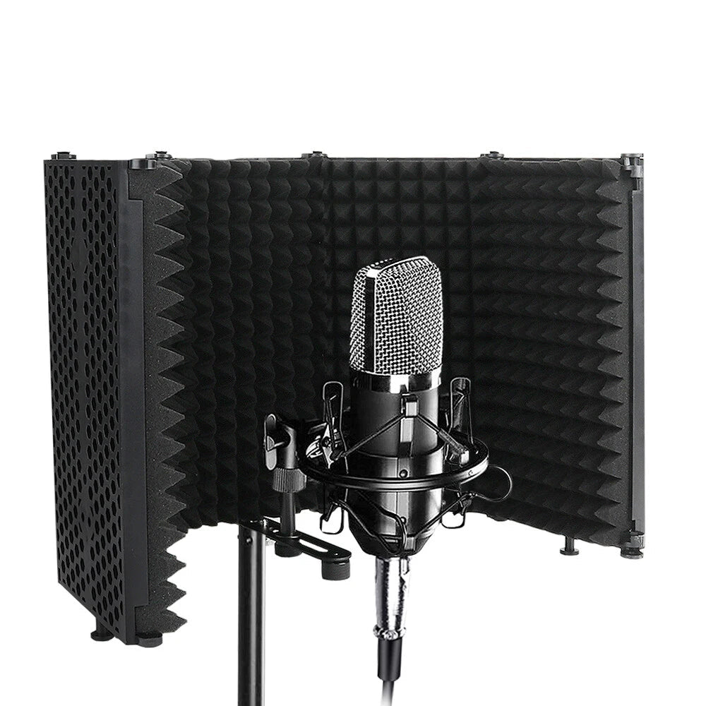 Bouclier d’isolation anti-bruit pour micro studio pliable 3 ou 5 volets
