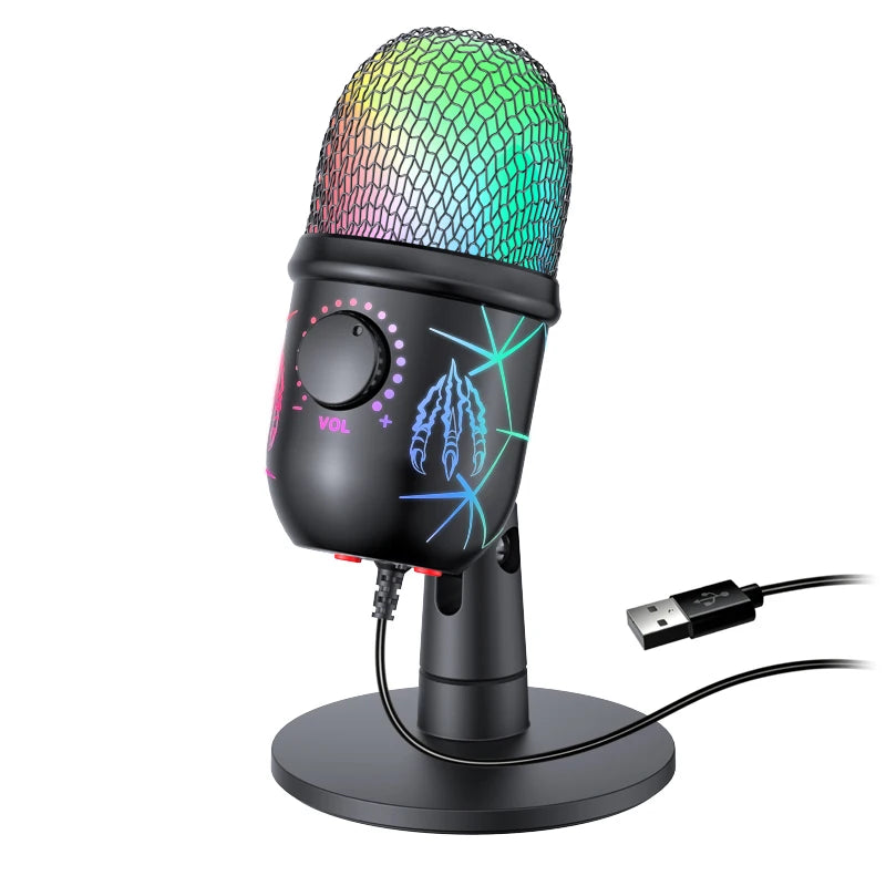 Micro USB gaming Basix avec bouton mute, compatible PC, PS4/PS5 – idéal pour podcast et streaming