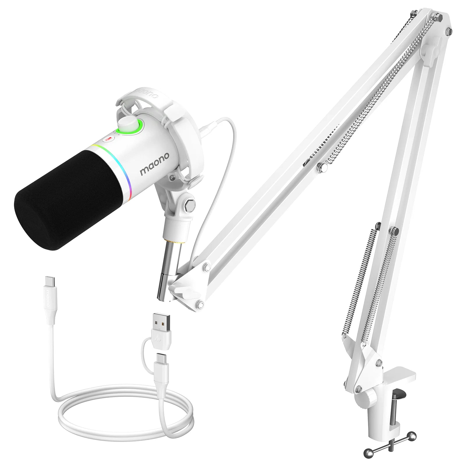 Micro professionnel Maono PD200XS avec sortie XLR/USB et réglage de gain – conçu pour podcasting et enregistrement pro